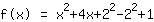 f(x)=x^2+4*x+(2)^2+-1*(2)^2+1